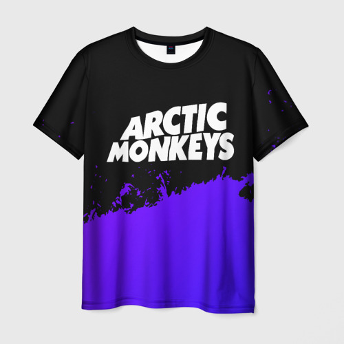 Мужская футболка 3D Arctic Monkeys purple grunge, цвет 3D печать