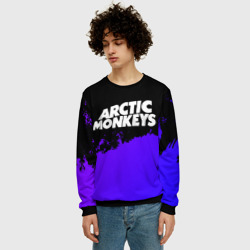 Мужской свитшот 3D Arctic Monkeys purple grunge - фото 2