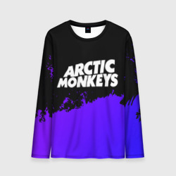 Мужской лонгслив 3D Arctic Monkeys purple grunge