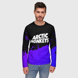 Мужской лонгслив 3D Arctic Monkeys purple grunge - фото 2