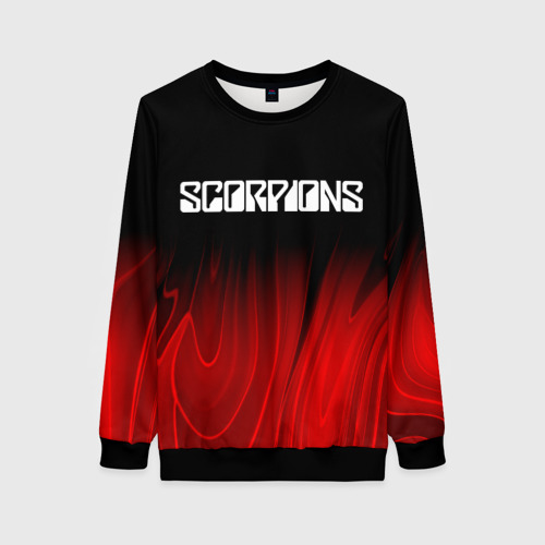 Женский свитшот 3D Scorpions red plasma, цвет 3D печать