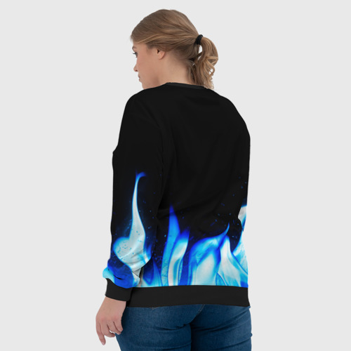 Женский свитшот 3D Blink 182 blue fire, цвет 3D печать - фото 7