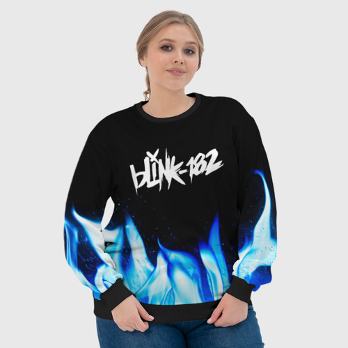 Женский свитшот 3D Blink 182 blue fire, цвет 3D печать - фото 6