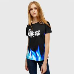 Женская футболка 3D Blink 182 blue fire - фото 2