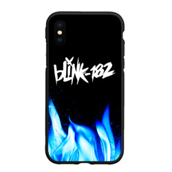 Чехол для iPhone XS Max матовый Blink 182 blue fire