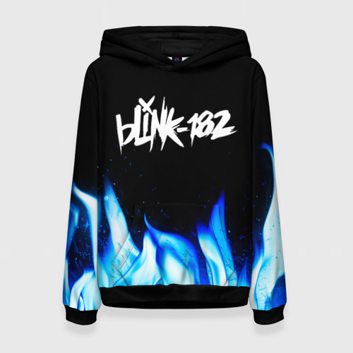 Женская толстовка 3D Blink 182 blue fire, цвет 3D печать