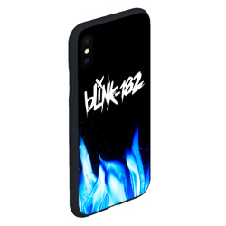 Чехол для iPhone XS Max матовый Blink 182 blue fire - фото 2