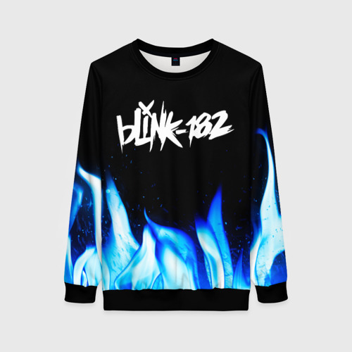 Женский свитшот 3D Blink 182 blue fire, цвет 3D печать