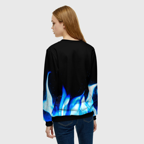 Женский свитшот 3D Blink 182 blue fire, цвет 3D печать - фото 4