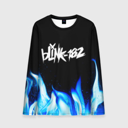 Мужской лонгслив 3D Blink 182 blue fire