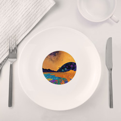 Набор: тарелка + кружка Пейзаж в стиле Густава Климта, абстракция - фото 2