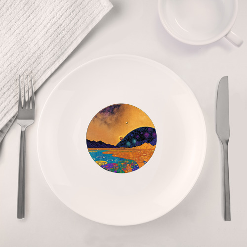 Набор: тарелка + кружка Пейзаж в стиле Густава Климта, абстракция - фото 4