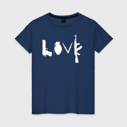 Женская футболка хлопок Love из оружия