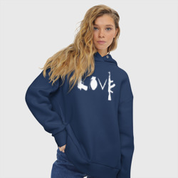 Женское худи Oversize хлопок Love из оружия - фото 2