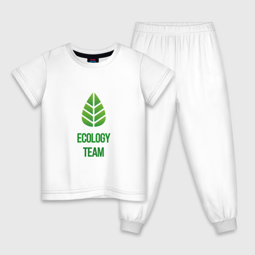 Детская пижама хлопок Ecology Team, цвет белый