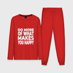 Мужская пижама с лонгсливом хлопок Надпись Do more of what makes you happy