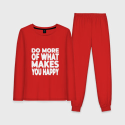 Женская пижама с лонгсливом хлопок Надпись Do more of what makes you happy