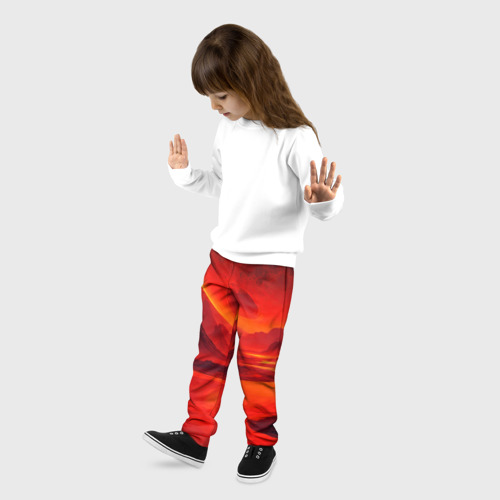 Детские брюки 3D Лавовая планета, цвет 3D печать - фото 3