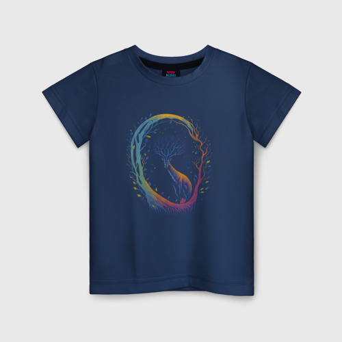 Детская футболка хлопок с принтом Облик леса, вид спереди #2
