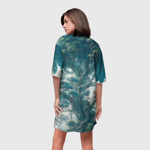 Платье-футболка 3D Большое тропическое дерево, цвет 3D печать - фото 4