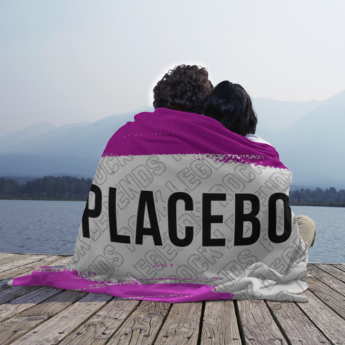 Плед 3D Placebo rock Legends: надпись и символ, цвет 3D (велсофт) - фото 3