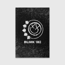 Обложка для паспорта матовая кожа Blink 182 с потертостями на темном фоне