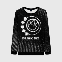 Мужской свитшот 3D Blink 182 с потертостями на темном фоне