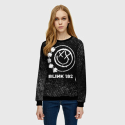Женский свитшот 3D Blink 182 с потертостями на темном фоне - фото 2