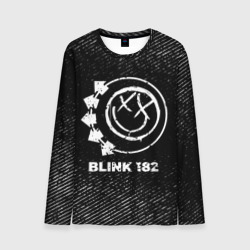 Мужской лонгслив 3D Blink 182 с потертостями на темном фоне