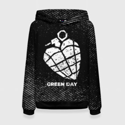 Женская толстовка 3D Green Day с потертостями на темном фоне