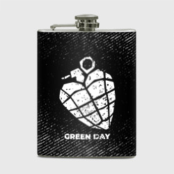 Фляга Green Day с потертостями на темном фоне