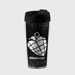 Термокружка-непроливайка Green Day с потертостями на темном фоне