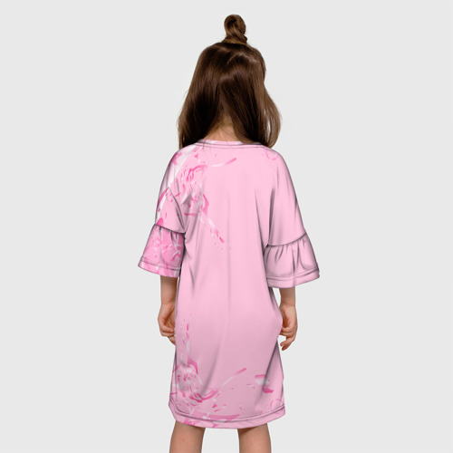Детское платье 3D с принтом Ice Rose, вид сзади #2