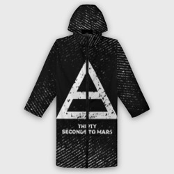 Женский дождевик 3D Thirty Seconds to Mars с потертостями на темном фоне