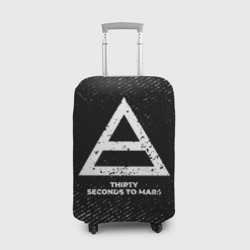 Чехол для чемодана 3D Thirty Seconds to Mars с потертостями на темном фоне