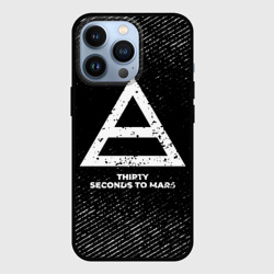 Чехол для iPhone 13 Pro Thirty Seconds to Mars с потертостями на темном фоне