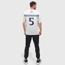 Мужская футболка oversize 3D Беллингем Реал Мадрид форма 23-24 домашняя - фото 2