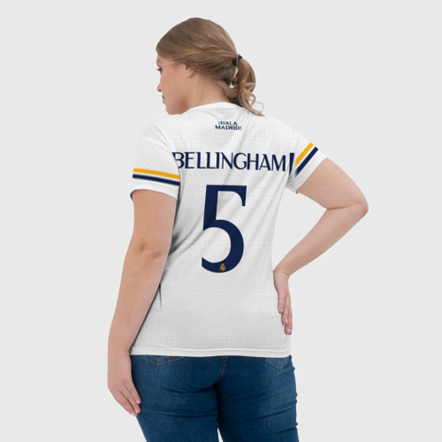 Женская футболка 3D Беллингем Реал Мадрид форма 23-24 домашняя, цвет 3D печать - фото 7