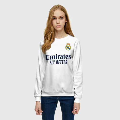 Женский свитшот 3D Беллингем Реал Мадрид форма 23-24 домашняя, цвет 3D печать - фото 3