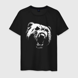 Мужская футболка хлопок Голова медведя