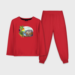 Детская пижама с лонгсливом хлопок Лето море