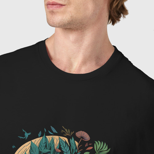 Мужская футболка хлопок Единение с природой, цвет черный - фото 6