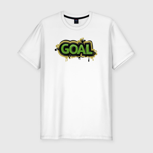 Мужская футболка хлопок Slim Goal, цвет белый