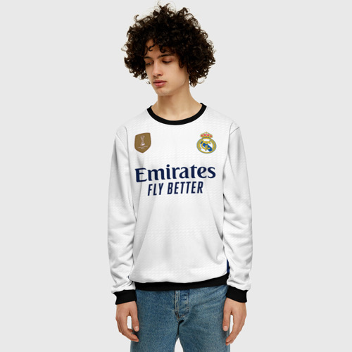 Мужской свитшот 3D Винисиус Жуниор Реал Мадрид форма 23-24 домашняя, цвет черный - фото 3