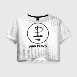 Женская футболка Crop-top 3D Pink Floyd с потертостями на светлом фоне