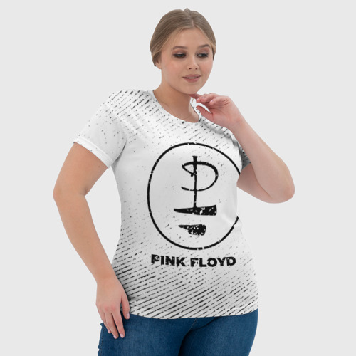 Женская футболка 3D Pink Floyd с потертостями на светлом фоне, цвет 3D печать - фото 6