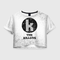 Женская футболка Crop-top 3D The Killers с потертостями на светлом фоне