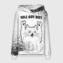 Женская толстовка 3D Fall Out Boy рок кот на светлом фоне