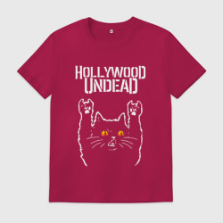 Мужская футболка хлопок Hollywood Undead rock cat