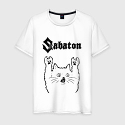 Мужская футболка хлопок Sabaton - rock cat